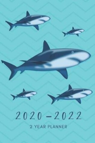 Cover of 2020-2022 3 Year Planner Sharks Monthly Calendar Goals Agenda Schedule Organizer