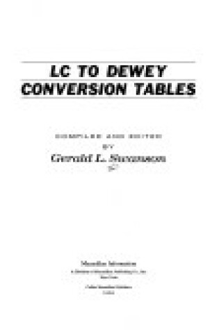 Cover of L C to Dewey Conversion Tables