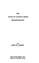 Book cover for The Study of Ancient Greek Prosopography