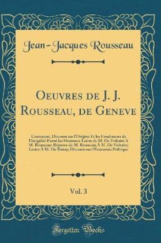 Cover of Oeuvres de J. J. Rousseau, de Geneve, Vol. 3