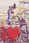 Book cover for White Pony and Red Heart Horse Lover Gift Sketchbook for Drawing Coloring or Writing Journal