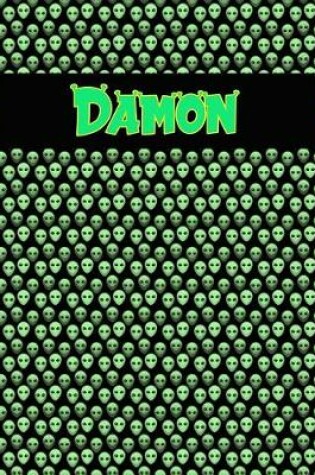 Cover of 120 Page Handwriting Practice Book with Green Alien Cover Damon