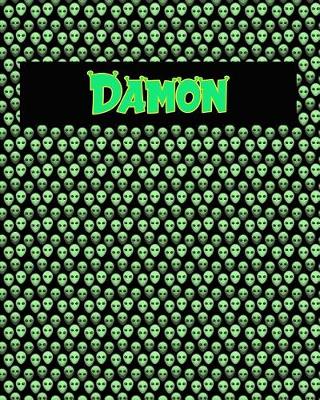 Book cover for 120 Page Handwriting Practice Book with Green Alien Cover Damon