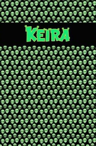 Cover of 120 Page Handwriting Practice Book with Green Alien Cover Keira