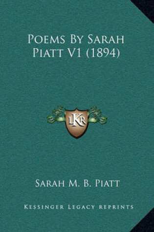 Cover of Poems by Sarah Piatt V1 (1894)