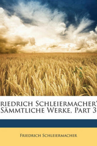 Cover of Friedrich Schleiermacher's Sammtliche Werke, Ertser Band