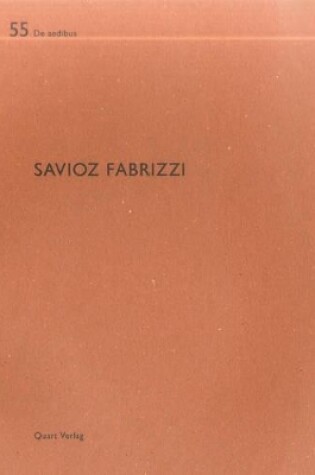 Cover of Savioz Fabrizzi: De Aedibus 56: German and French Text