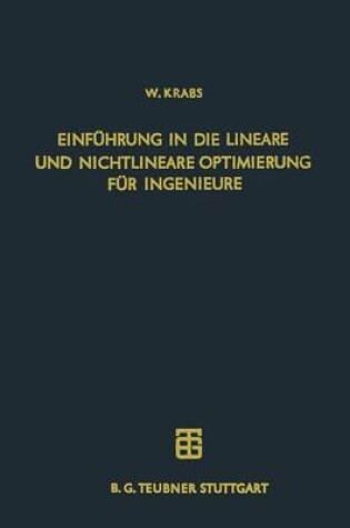 Cover of Einfuhrung in Die Lineare Und Nichtlineare Optimierung Fur Ingenieure