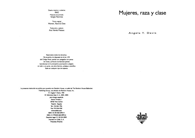 Book cover for Mujeres, Raza y Clase