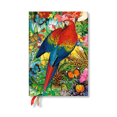 Book cover for Tropical Garden (Nature Montages) Midi 18-month Horizontal Hardback Dayplanner 2025 (Elastic Band Closure)