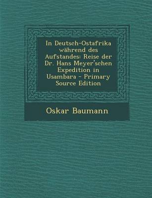 Book cover for In Deutsch-Ostafrika Wahrend Des Aufstandes