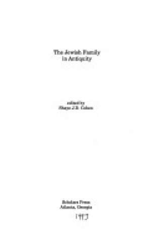 Cover of The Jewish Family in Antiquity