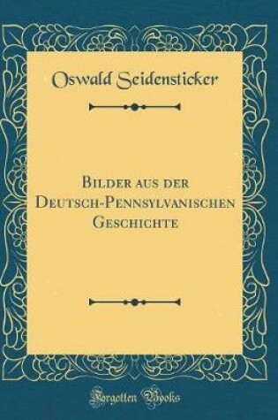 Cover of Bilder Aus Der Deutsch-Pennsylvanischen Geschichte (Classic Reprint)