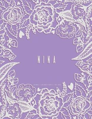 Book cover for Nina. Lavender Purple Journal, Dot Grid