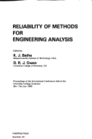 Cover of Reliability of Methods for Engineering Analysis