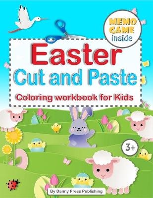 Book cover for Easter Cut and Paste coloring workbook for Kids