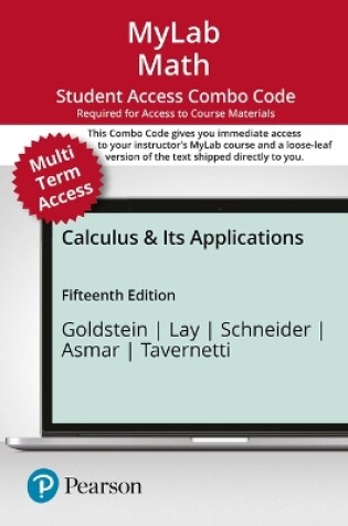 Cover of Mylab Math with Pearson Etext -- 24-Month Combo Access Card -- For Calculus & Its Applications