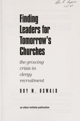 Cover of Finding Leaders for Tomorrow's Churches