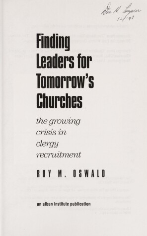 Book cover for Finding Leaders for Tomorrow's Churches