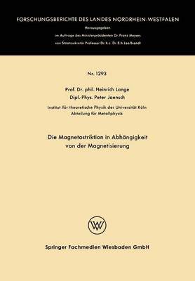 Cover of Die Magnetostriktion in Abhangigkeit Von Der Magnetisierung