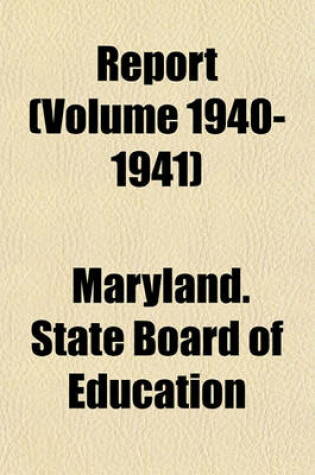 Cover of Report (Volume 1940-1941)