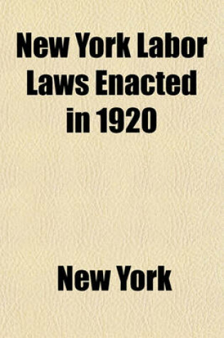 Cover of New York Labor Laws Enacted in 1920