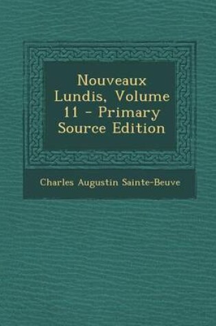 Cover of Nouveaux Lundis, Volume 11