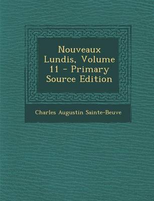 Book cover for Nouveaux Lundis, Volume 11