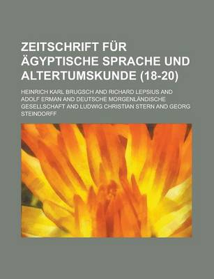 Book cover for Zeitschrift Fur Agyptische Sprache Und Altertumskunde (18-20 )