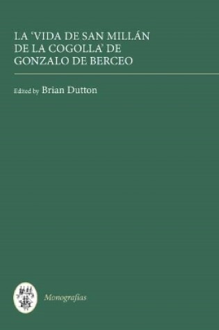Cover of La Vida de San Millán de la Cogolla (Obras Completas I)