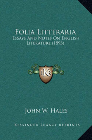 Cover of Folia Litteraria