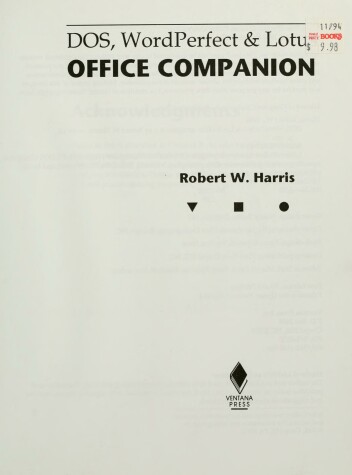 Book cover for DOS, WordPerfect and Lotus Office Companion