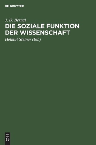 Cover of Die Soziale Funktion Der Wissenschaft