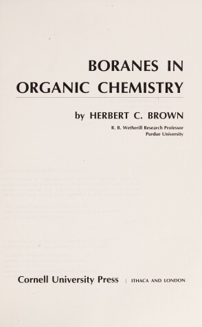 Book cover for Boranes in Organic Chemistry