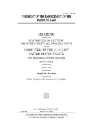 Cover of Oversight of the enforcement of the antitrust laws
