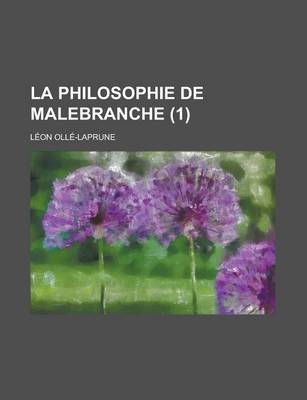 Book cover for La Philosophie de Malebranche (1 )