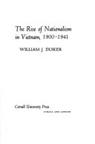 Cover of Rise of Nationalism in Vietnam, 1900-41