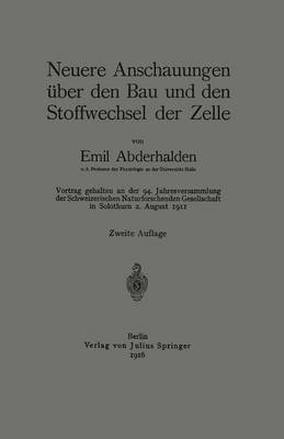 Book cover for Neuere Anschauungen über den Bau und den Stoffwechsel der Zelle