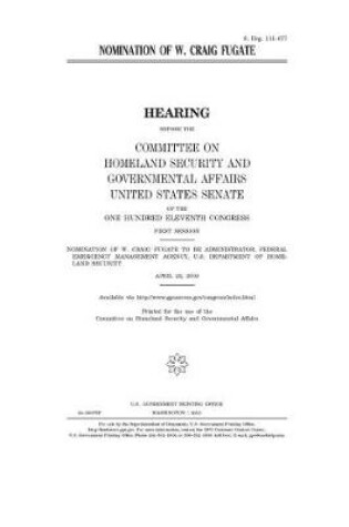 Cover of Nomination of W. Craig Fugate