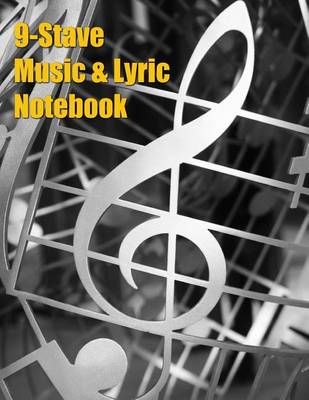 Book cover for 9-Stave Music & Lyric Notebook - Silver Treble Clef