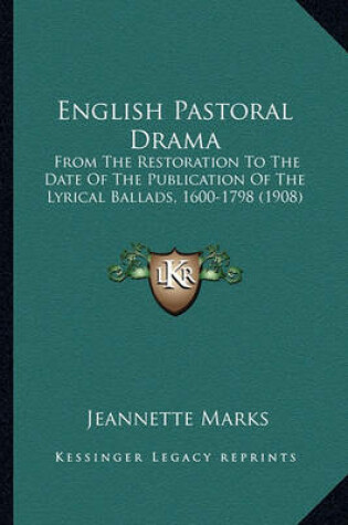 Cover of English Pastoral Drama English Pastoral Drama