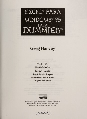 Book cover for Excel Para Windows 95 Para Dummies