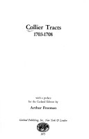 Book cover for Collier Trcts 1703