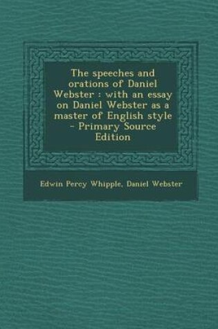 Cover of Speeches and Orations of Daniel Webster