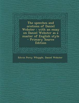 Book cover for Speeches and Orations of Daniel Webster