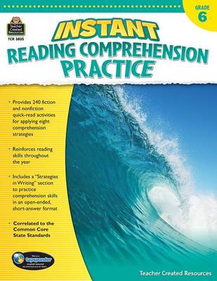 Book cover for Instant Reading Comprehension Practice Grade 6