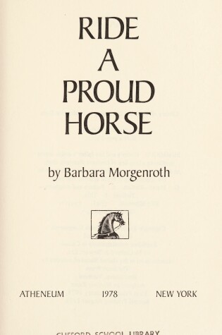 Cover of Ride a Proud Horse