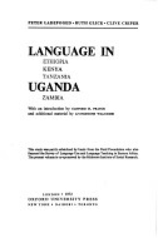 Cover of Language in Uganda