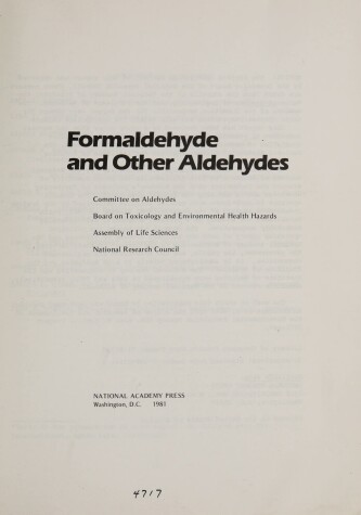 Book cover for Formaldehyde and Other Aldehydes