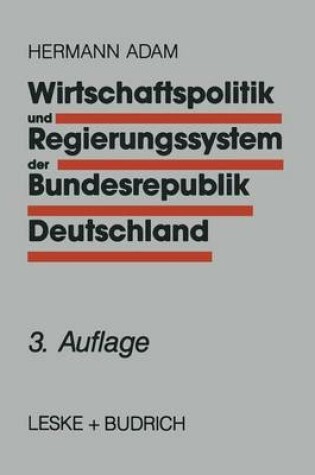 Cover of Wirtschaftspolitik Und Regierungssystem Der Bundesrepublik Deutschland